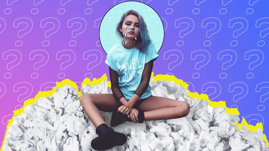 Chica llorando por haber sufrido un instagram shadow ban